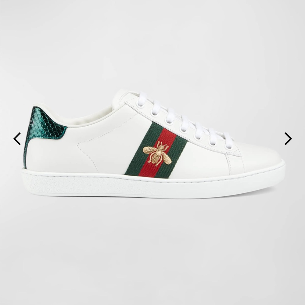 Gucci White and Green Sneakers